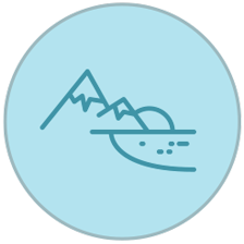 Mountain and lake icon
