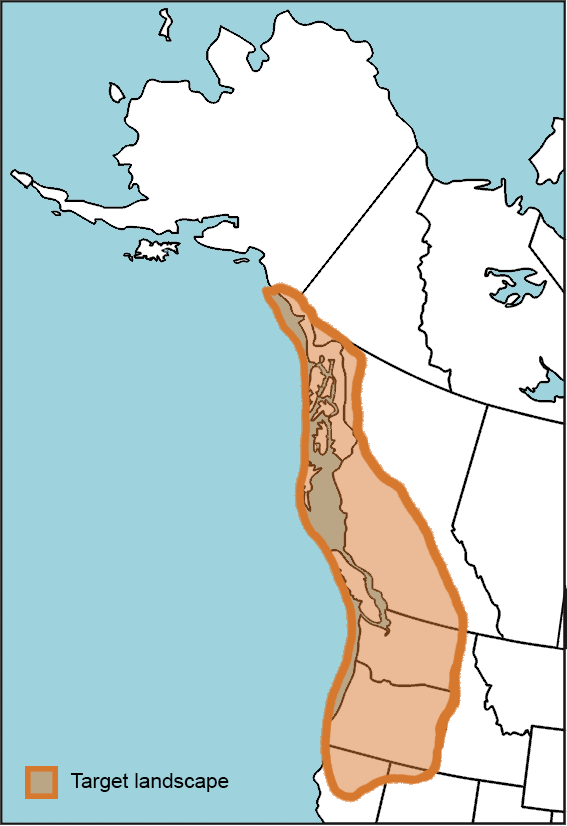 Map of the Pacific Northwest showing where "Cascadia" is